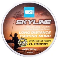 Fir Monofilament Nash Extra Skyline Mono, Uv Yellow, 3.62kg, 8lbs, 0.26mm, 1000m