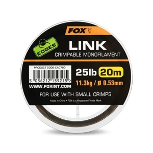 Fir Monofilament FOX Edges Link Crimpable Mono Khaki 20m 0.64/35lbs