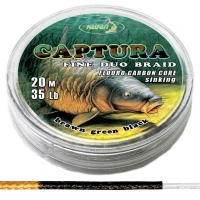 KATRAN Duo braided hook links CAPTURA 35Lb 20 M/35Lb/20 M/brown green black