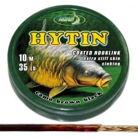 KATRAN Coated braided hook links HYTIN 20Lb 10 M/20Lb/10 M/camo brown black