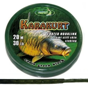 KATRAN Coated braided hook links KARAKURT 30Lb 20 M/30Lb/20 M/camo green black