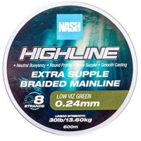Fir Textil Nash Extra Supple Braid, Low Viz Green, 15.87kg, 35lbs, 0.28mm, 1200m