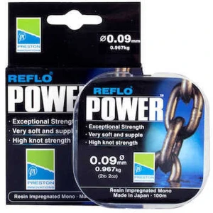 Fir Monofilament Preston Reflo Power, 0.13mm, 2.13kg, 100m