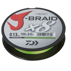 FIR DAIWA J-BRAID X8 CHARTREUSE  024MM/18.0KG/150M