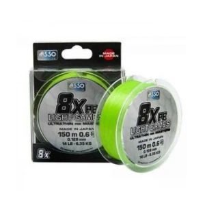 Fir ASSO Light Games PE 8x 0185mm 150m Fluo Chartreuse