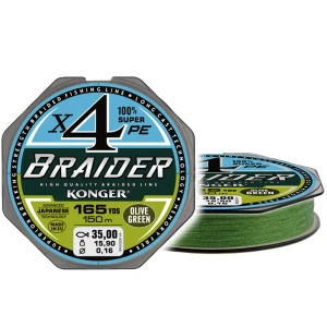 Fir Textil Konger Braider X4 Olive Green, 150m, 0.30mm, 35.00kg