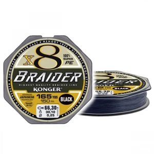 Fir Textil Konger Braider X8 Black 0.20mm, 25.3kg, 150m
