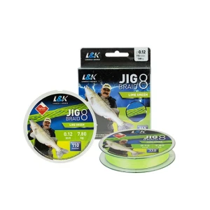 Fir Textil L&K Jig 8 Braid Lime Green 0.06mm 110m 4kg