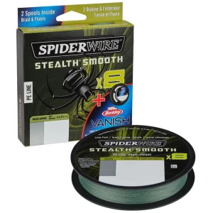 Fir Textil Spiderwire Stealth Smooth Duo Spool SS8 Braid Moss Green, 150m, 0.19mm, 18kg + Berkley Vanish Fluoro 40m, 0.45mm, 12.5kg