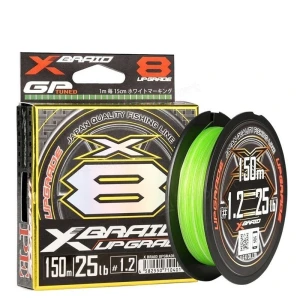 Fir textil YGK X-Braid X8 Upgrade PE Fluo Green 0.185mm 11.34kg 150m