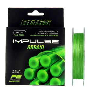 Fir textil impletit Nevis Impulse 8Braid Fluo Green  100m 0.18mm 13.75kg