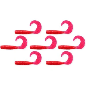 Twister Nevis 6cm, 7buc/pac, Rosu Glitter