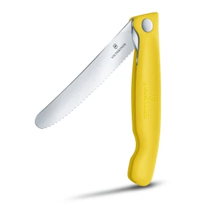 Briceag Cutit Pliabil Victorinox, SwissClassic Paring Knife, Lama Zimtata 11cm, Galben