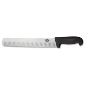 Cutit Bucatarie Victorinox Fibrox Salmon Knife, Lama Gofrata 36cm, Negru