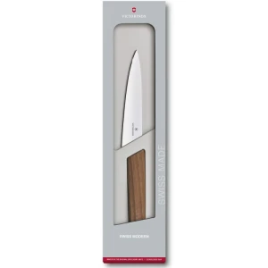 Cutit Bucatarie Victorinox Swiss Modern Knife, Lama 15cm, Lemn Nuc, Cutie Cadou