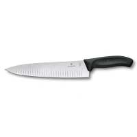 Cutit Carne Victorinox, SwissClassic Carving Knife, Lama Gofrata 25cm, Negru, Cutie Cadou