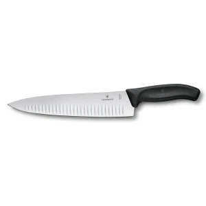 Cutit Carne Victorinox, SwissClassic Carving Knife, Lama Gofrata 25cm, Negru, Cutie Cadou