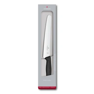 Cutit Feliat Victorinox SwissClassic Pastry Knife, Lama Zimtata 26cm, Negru, Cutie Cadou