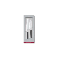 Set 2 Cutite Victorinox Swiss Modern Bread and Santoku Knife, 17/22cm, Negru