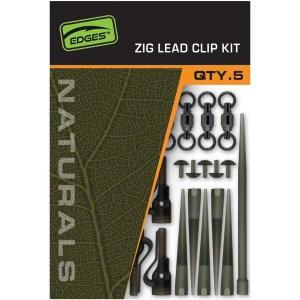 Kit Montura Plumb Pierdut Fox Edges Naturals Zig Lead Clip Kit 5x5buc/pac