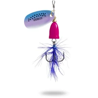 Lingurita Rotativa Zebco 8g Trophy Z-Vibe & Fly No. 3 pink body/silver rainbow/blue fly sinking