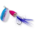 Lingurita Rotativa Zebco 8g Trophy Z-Vibe & Fly No. 3 pink body/silver rainbow/blue fly sinking
