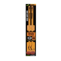 Carlige Legate Fox Edges Wide Gape nr 4 Camotex Semi Stiff Coated braid 25lb 2buc
