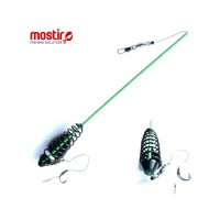 Montura Mostiro Arc Vopsit Cu Tija, Plumb Lateral, Fir Textil Si Fir De Par, 1 Carlig Nr.6