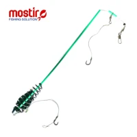 Montura Mostiro Arc Vopsit cu Tija, Plumb Lateral, Fir Textil si Fir de Par, 2 Carlige Nr.6