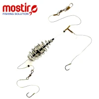 Montura Mostiro Arc cu Teu, Plumb Lateral, Fir Textil, 2 Carlige Nr.4