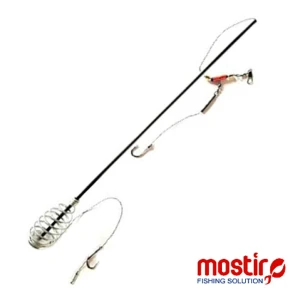 Montura Mostiro Arc cu Tija, Fir Textil si Fir de Par, 2 Carlige Nr.4