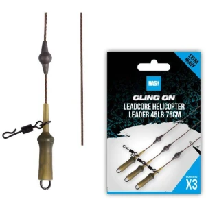 Montura Nash Ready Tied Unleaded Helicopter Leader, 45lbs, 75cm, 3buc/plic