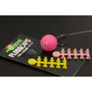 OPRITOR TIP CAPSA PENTRU BOILIES KORDA FLOSS CAPS, 20BUC/PLIC  ROZ/GALBEN