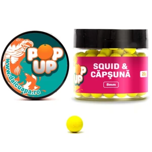 Pop Up Da-i Cu Apa, Galben, Squid Capsuna, 8mm, 20g