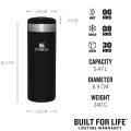 Sticla Termoizolanta STANLEY The AeroLight Transit Mug 0.47L / 16oz, Black Metallic