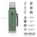 Termos STANLEY The Legendary Classic Bottle 1.0L / 1.1QT, Hammertone Green