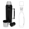 Termos STANLEY The Legendary Classic Bottle 1.0L / 1.1QT, Matte Black Pebble