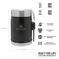 Termos mancare cu tacam Stanley The Legendary Food Jar + Spork Matte Black Pebble 0.4 l 