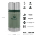 Termos pentru mancare Stanley The Legendary Classic Food Jar Hammertone Green 0.7L 