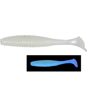 Shad Hide Up Stagger Original 1.5" Salt, S-07 Luminos White UV, 4cm, 8buc/pac