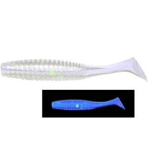 Shad Hide Up Stagger Original 1.5" Salt, S-11 Transparent Glow UV, 4cm, 8buc/pac