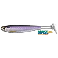 Shad Live Target Slow Roll Shiner Paddle Tail, Silver / Purple, 12.5cm, 4buc/pac