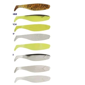 Shad Manns Soft 8cm Chartreuse Silver Glitter 5 Buc
