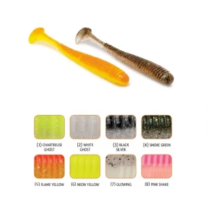 Shad Rapture Rib Slim Shady 5cm 14buc/plic Red Flame Yellow