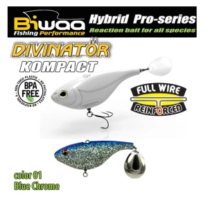 Spinnertail Biwaa Divinator Kompact 90 Blue Chrome 9cm 55g 1buc