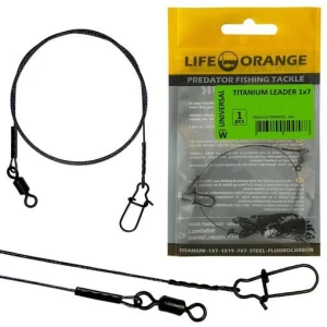 Struna Titan Orange Titanium Leader 1x7, 9kg, 20cm, 0.39mm, 1buc/plic