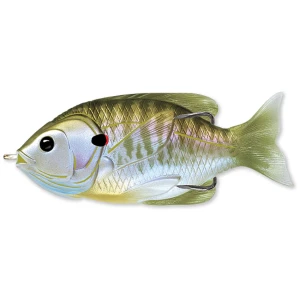Swimbait Live Target Hollow Body Sunfish Walking Bait, Natural / Olive, 9cm, 18g 