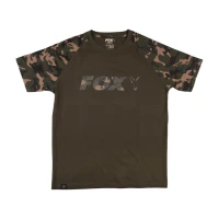 Tricou Fox Raglan Black Camo Sleeves T-shirt, Marime M