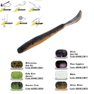 GRUB COLMIC HERAKLES LEFTAIL WORM 12cm Black Red Flakes