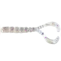 Grub Mustad Aji Finesse Chiki Crawl Tail Clear Purple Glitter, 4.3cm, 12buc/pac